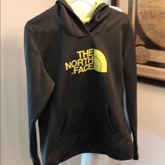 The North Face Jackets & Blazers - NORTH FACE HOODIE GREY / YELLOW WOMEN SIZE XL